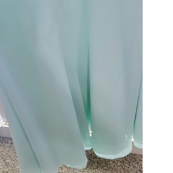 Bill Levkoff Dress Womens Size 12 Long Teal Flawless Elegant Chiffon Formal Wear - Picture 7 of 9